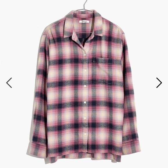 NWT Madewell Flannel Oversized Ex-Boyfriend Shirt in Lenore Plaid Sz Small - Picture 4 of 8